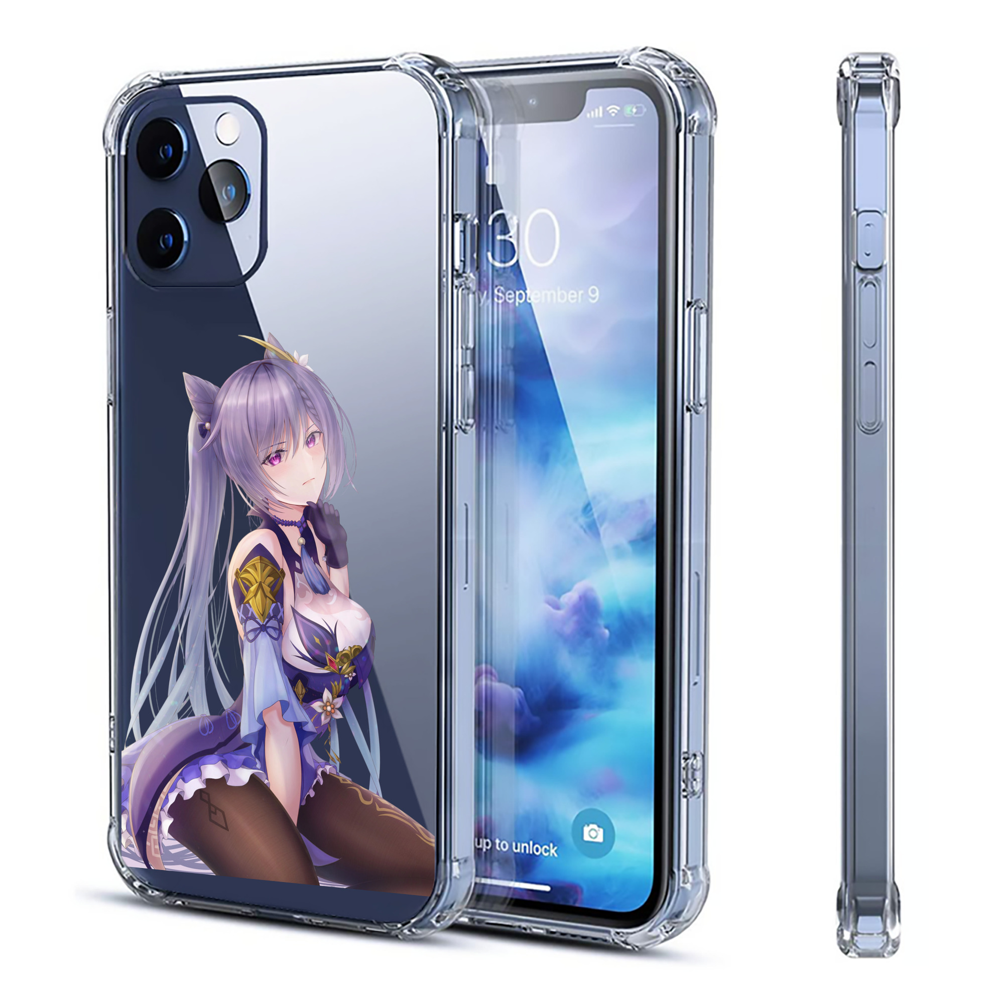 げんし神 刻晴 こくせい genshin Kokusei 【iPhone 12シリーズ対応】透明スマホケース（クリアソフトケース）